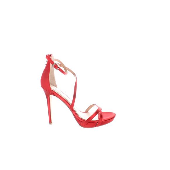 Badgley Mischka Womens Galen Red Ankle Strap Heels Size 6 Medium (B, M) - Picture 1 of 4